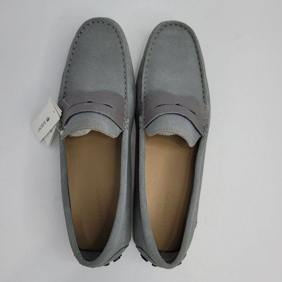Lacoste Concours 18 SRM Men\'s Suede Grey Slip On Shoes 26024 US Size 9.5 NIB main image 5